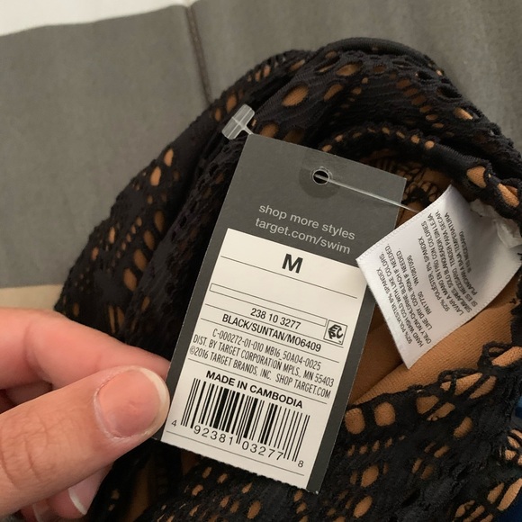 Black & Nude One Piece Bathing Suit - Picture 4 of 4